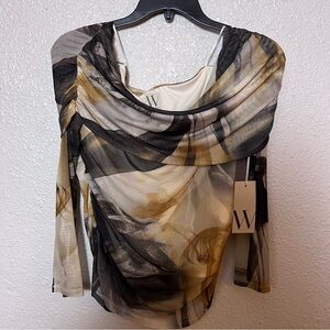 Worthington Multicolor Mesh Top